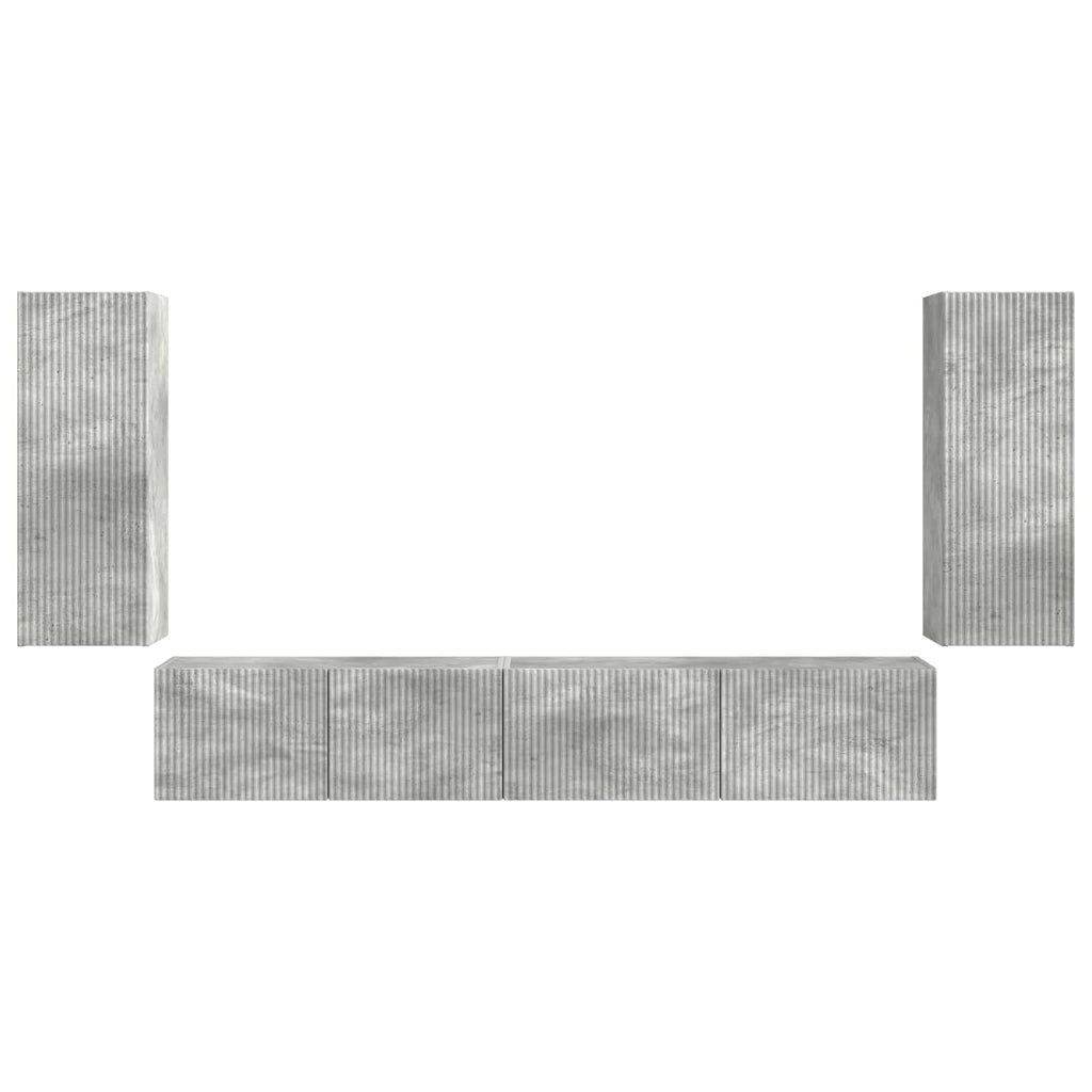 TV-Schrankset 4 pcs Beton Grau Holzwerkstoff