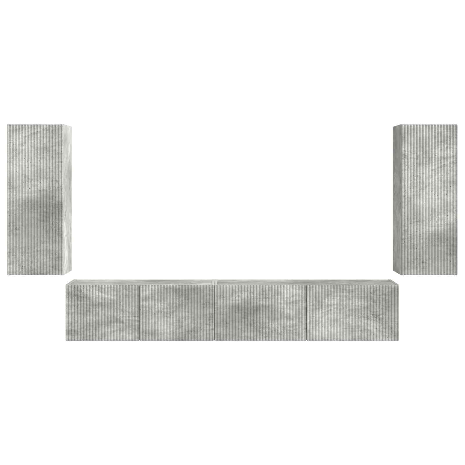 TV-Schrankset 4 pcs Beton Grau Holzwerkstoff