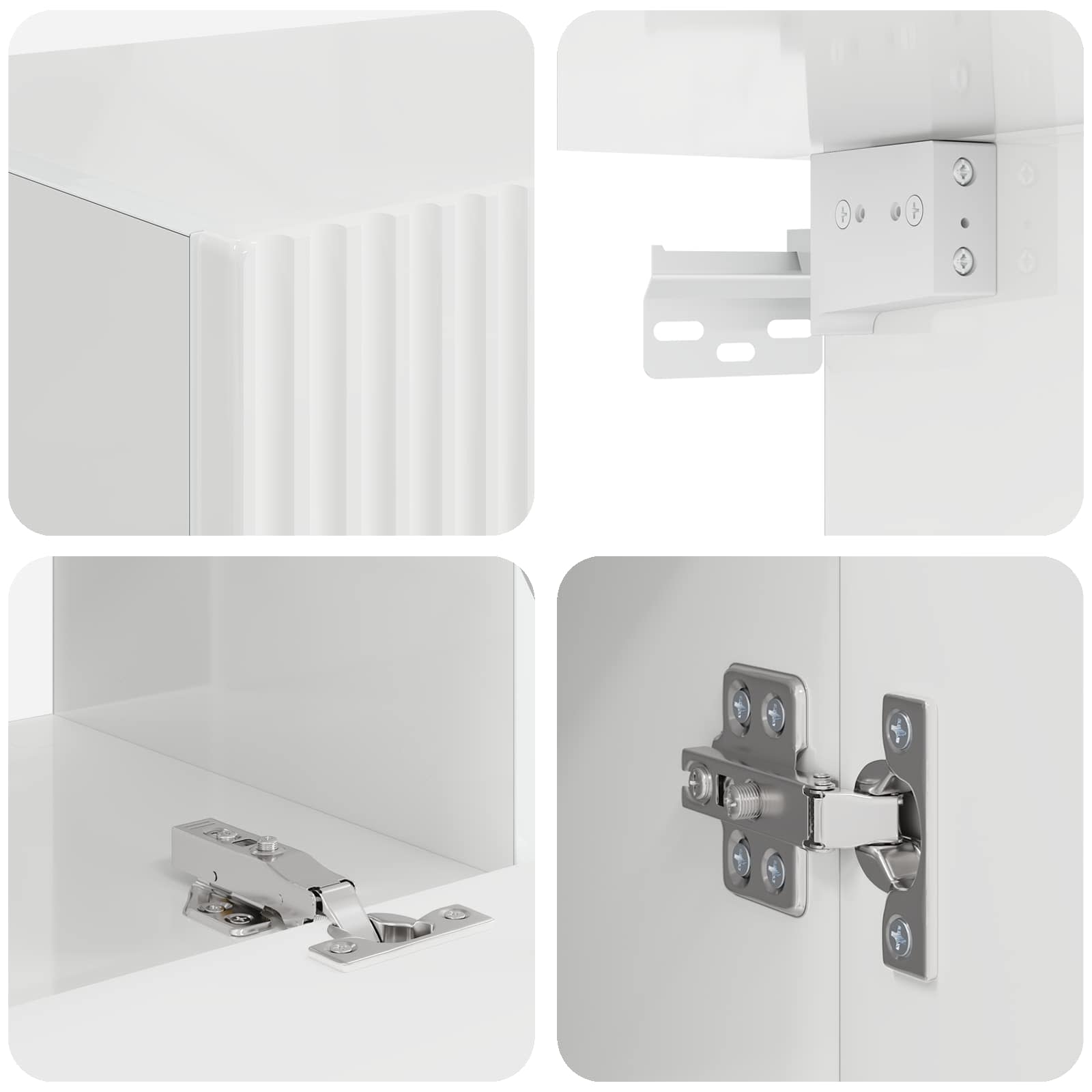 TV-Schrankset 4 pcs Hochglanz Weiß Holzwerkstoff