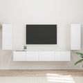 TV-Schrankset 4 pcs Hochglanz Weiß Holzwerkstoff