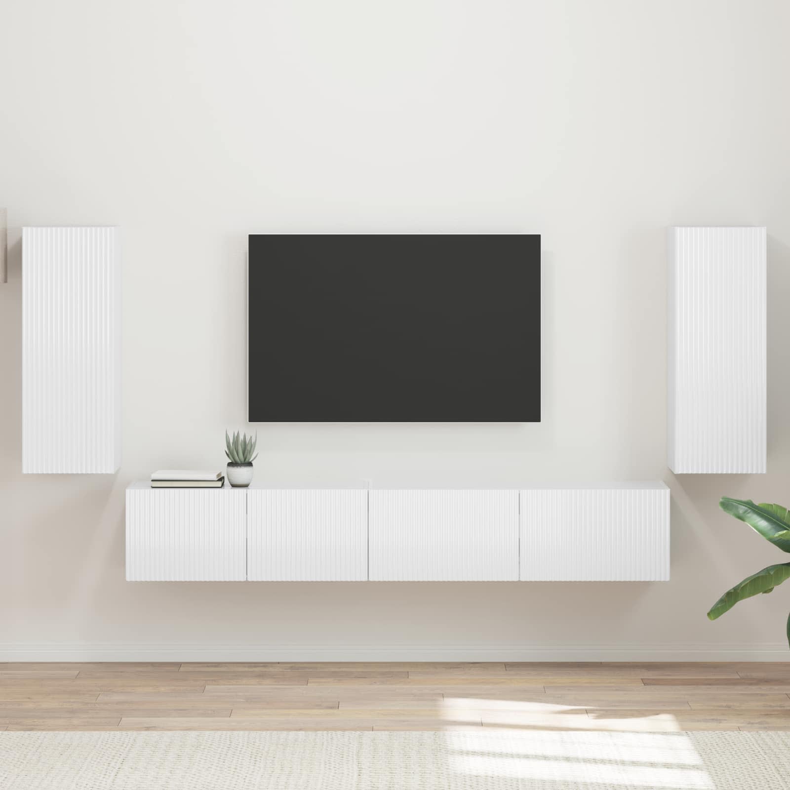 TV-Schrankset 4 pcs Hochglanz Weiß Holzwerkstoff