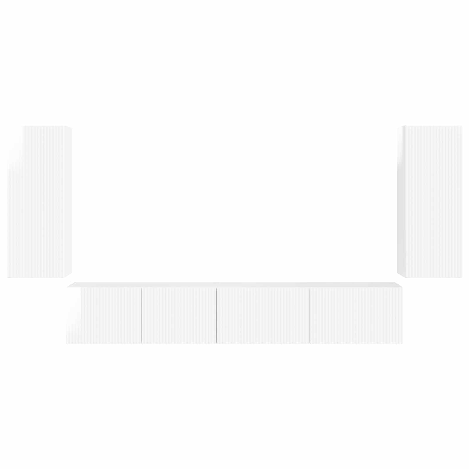 TV-Schrankset 4 pcs Hochglanz Weiß Holzwerkstoff