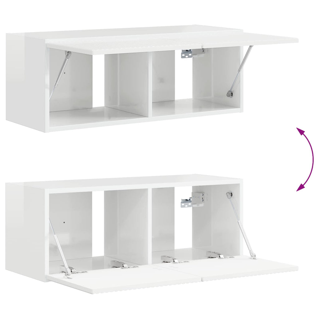 TV-Schrankset 4 pcs Hochglanz Weiß Holzwerkstoff