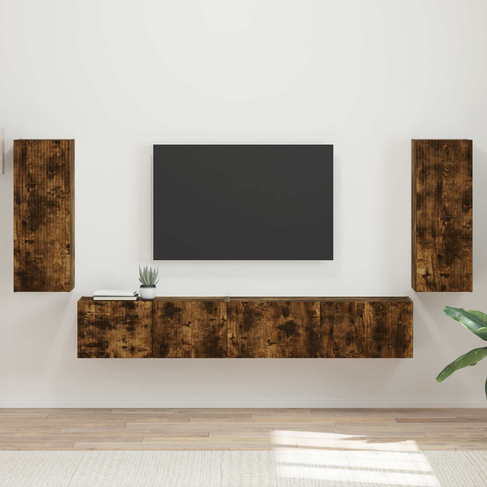 TV-Schrankset 4 pcs Geräucherte Eiche Holzwerkstoff
