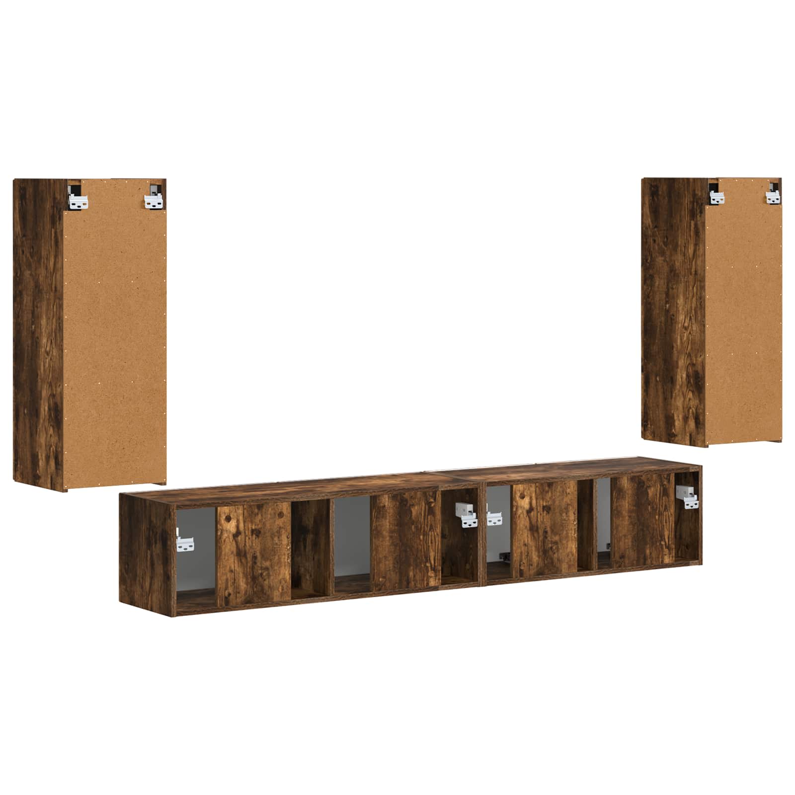TV-Schrankset 4 pcs Geräucherte Eiche Holzwerkstoff