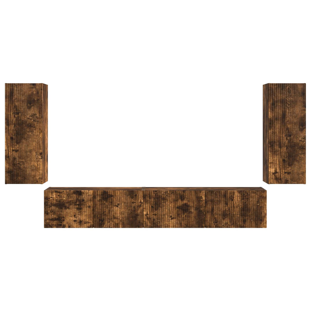TV-Schrankset 4 pcs Geräucherte Eiche Holzwerkstoff