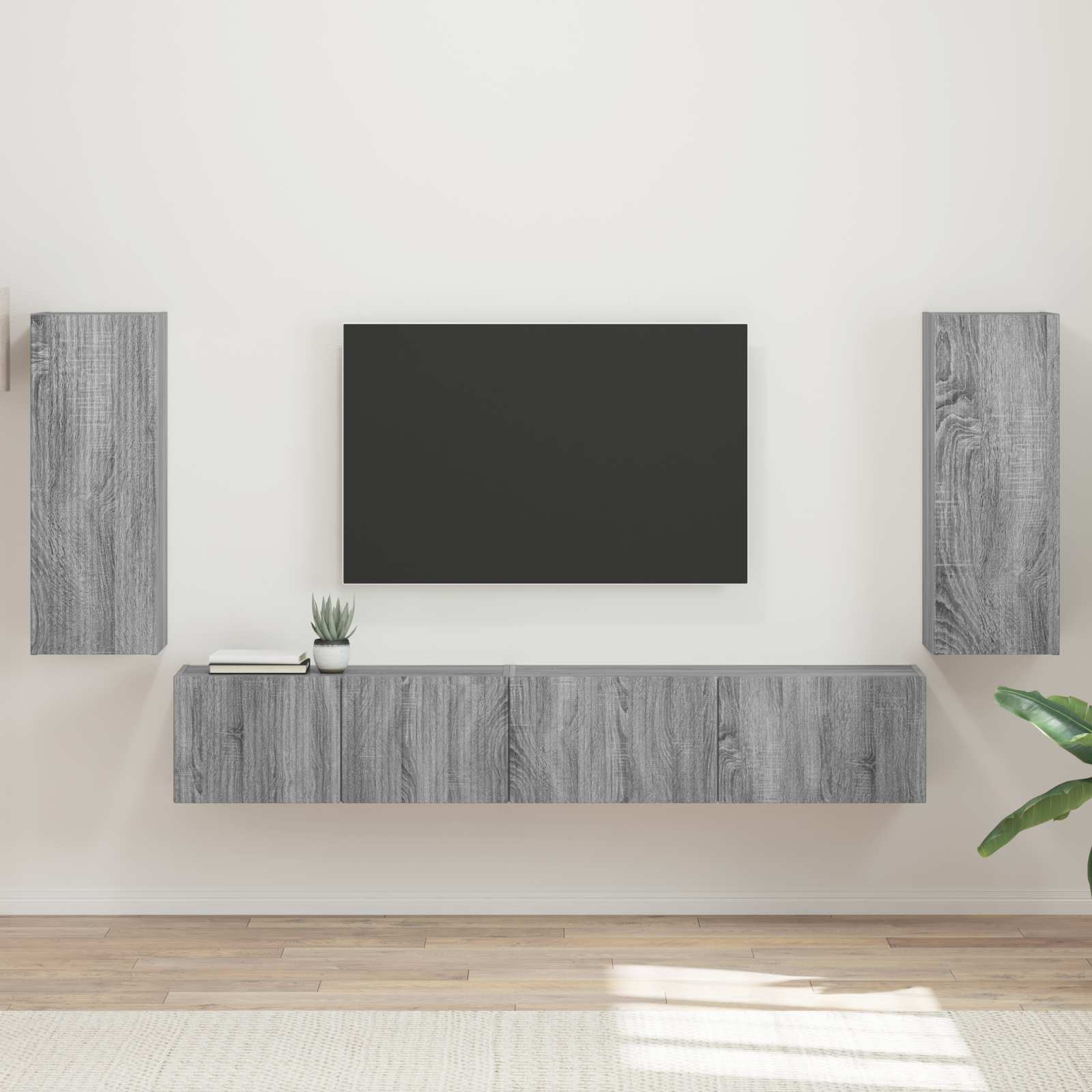 TV-Schrankset 4 pcs Graues Sonoma Holzwerkstoff