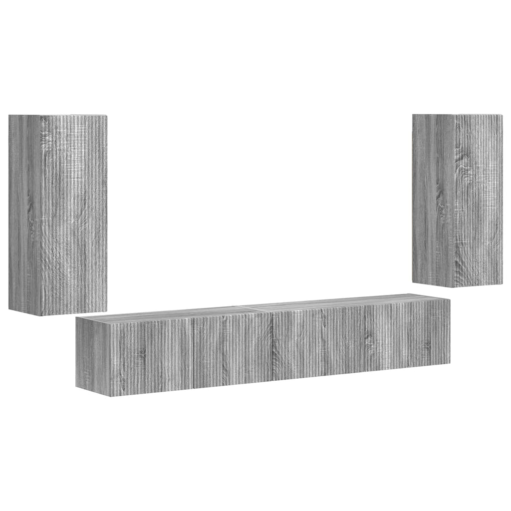 TV-Schrankset 4 pcs Graues Sonoma Holzwerkstoff