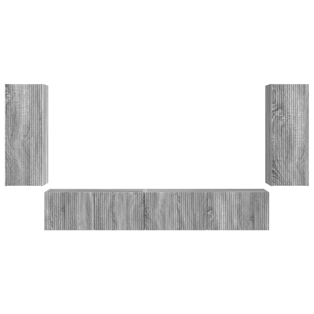 TV-Schrankset 4 pcs Graues Sonoma Holzwerkstoff