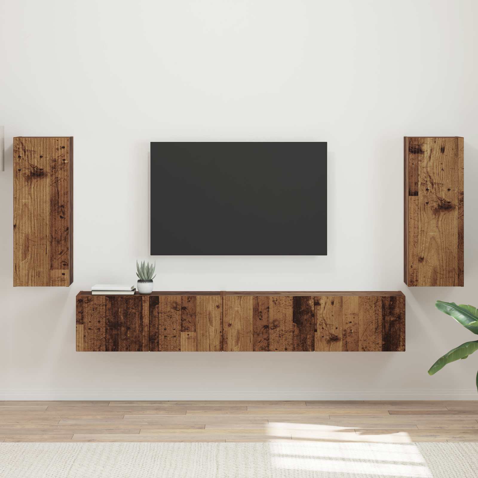 TV-Schrankset 4 pcs Altholz Holzwerkstoff