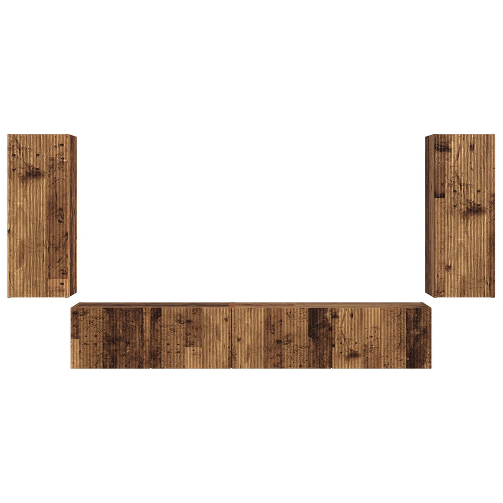 TV-Schrankset 4 pcs Altholz Holzwerkstoff