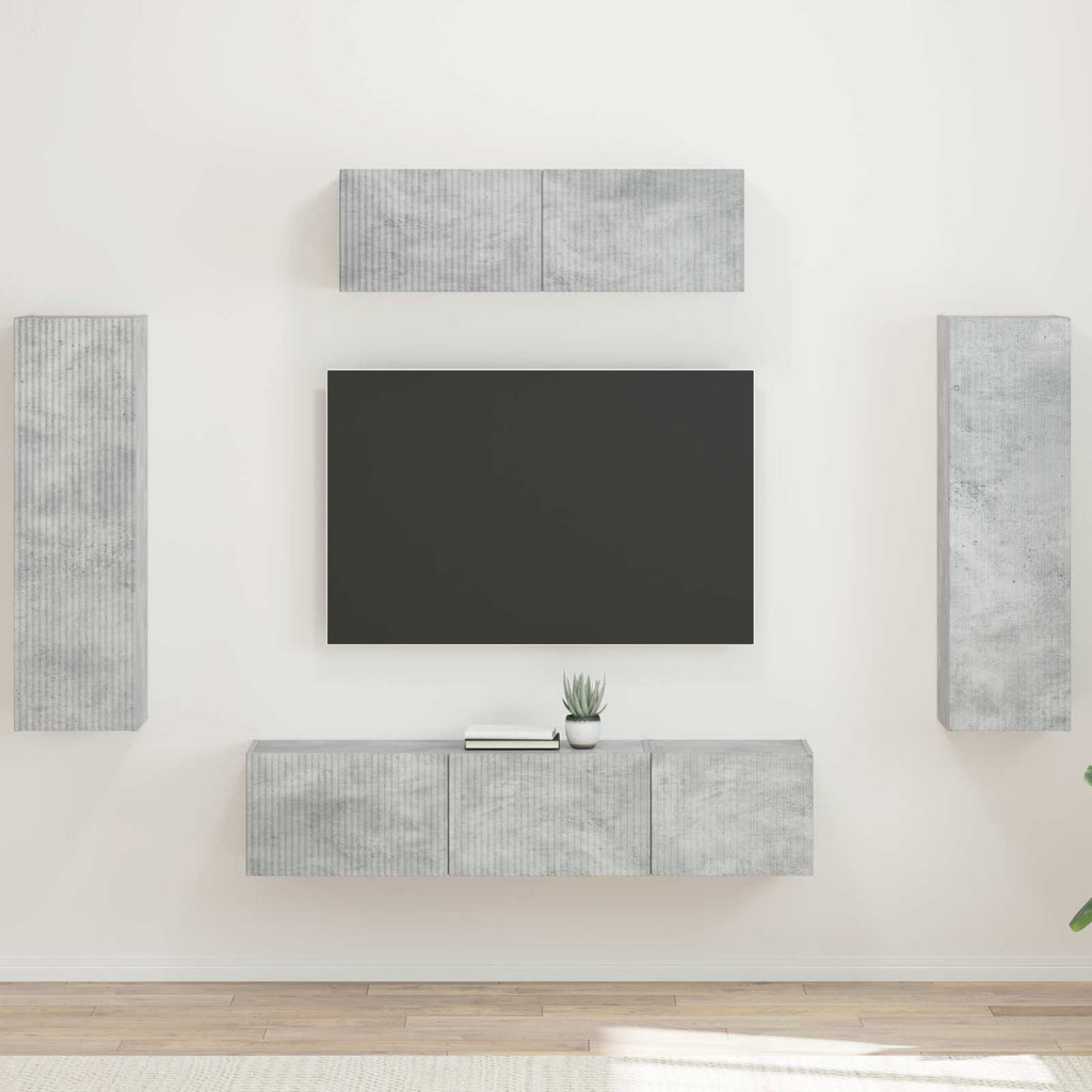 TV-Schränk 5 pcs Beton Grau