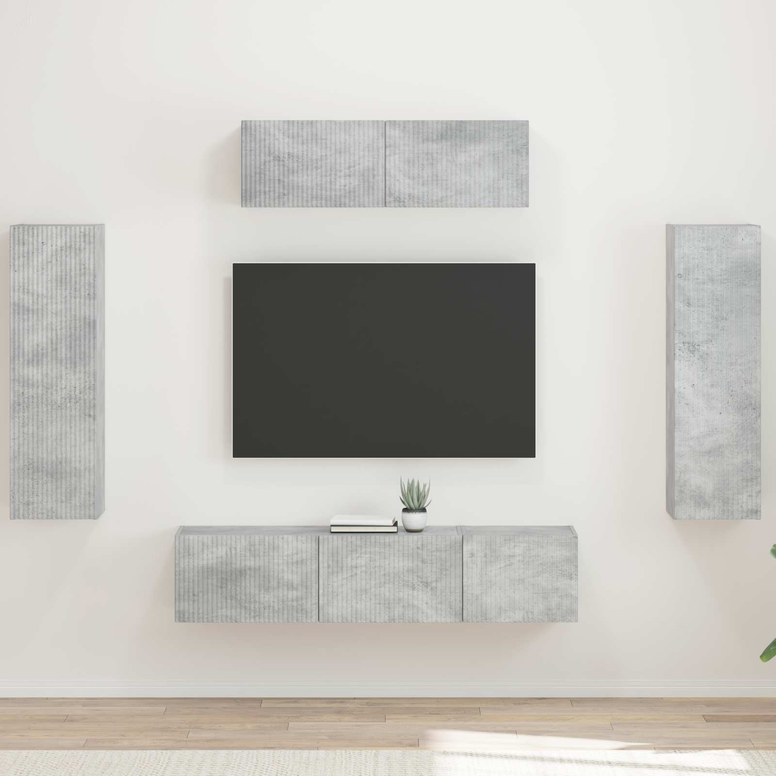 TV-Schränk 5 pcs Beton Grau