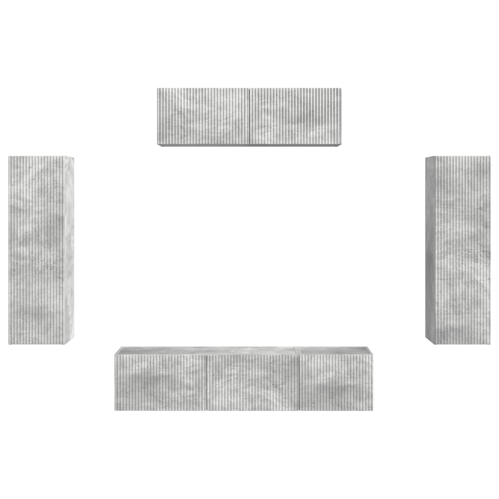 TV-Schränk 5 pcs Beton Grau