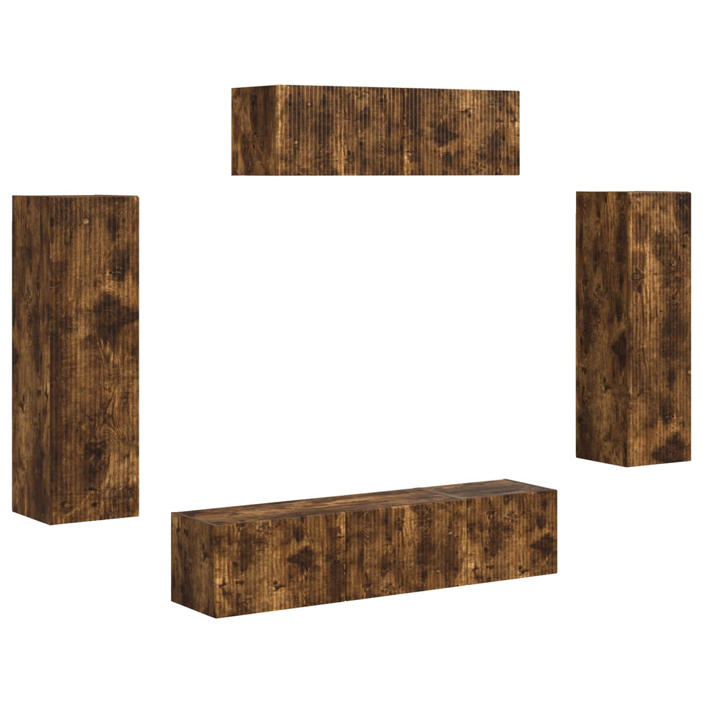 TV-Schränk 5 pcs Geräucherte Eiche