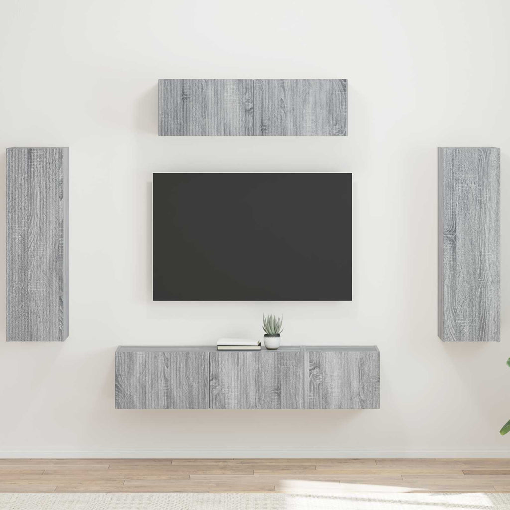 TV-Schränk 5 pcs Graues Sonoma