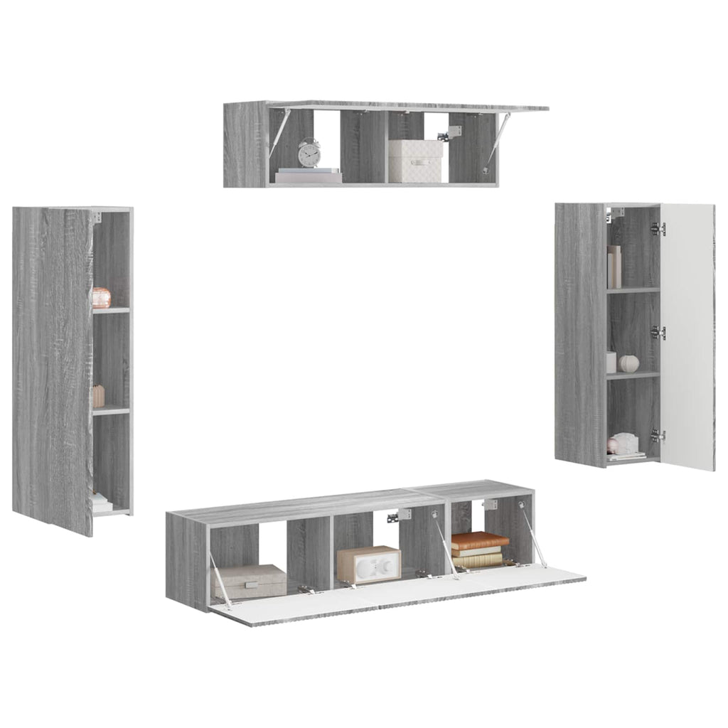 TV-Schränk 5 pcs Graues Sonoma