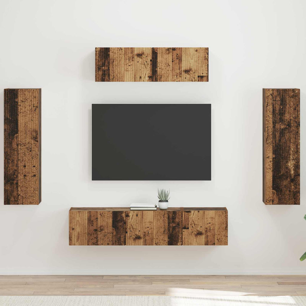 TV-Schränk 5 pcs Altholz