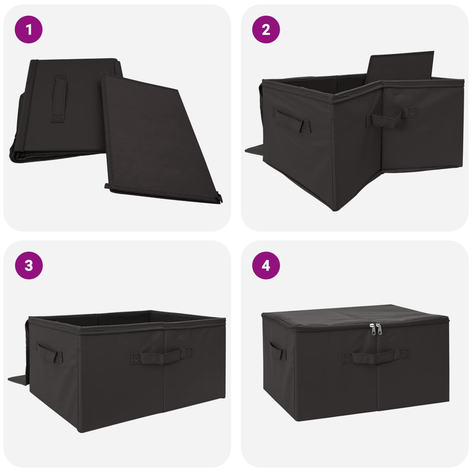Aufbewahrungsbox 24 pcs Anthrazit 55 x 35 x 32 cm Vliesstoff