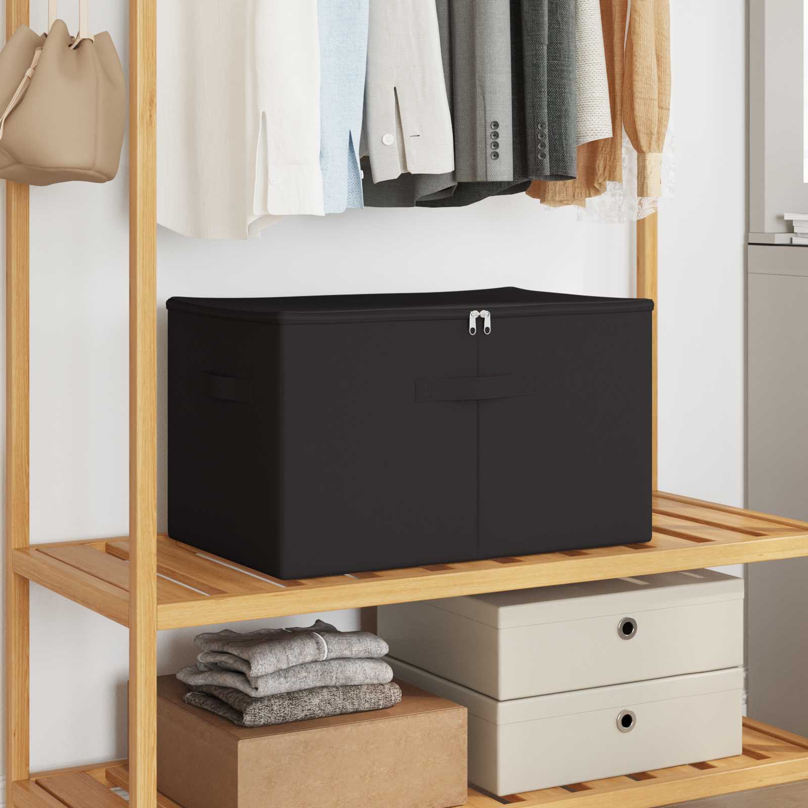 Aufbewahrungsbox Anthrazit 60 x 43 x 35 cm Vliesstoff