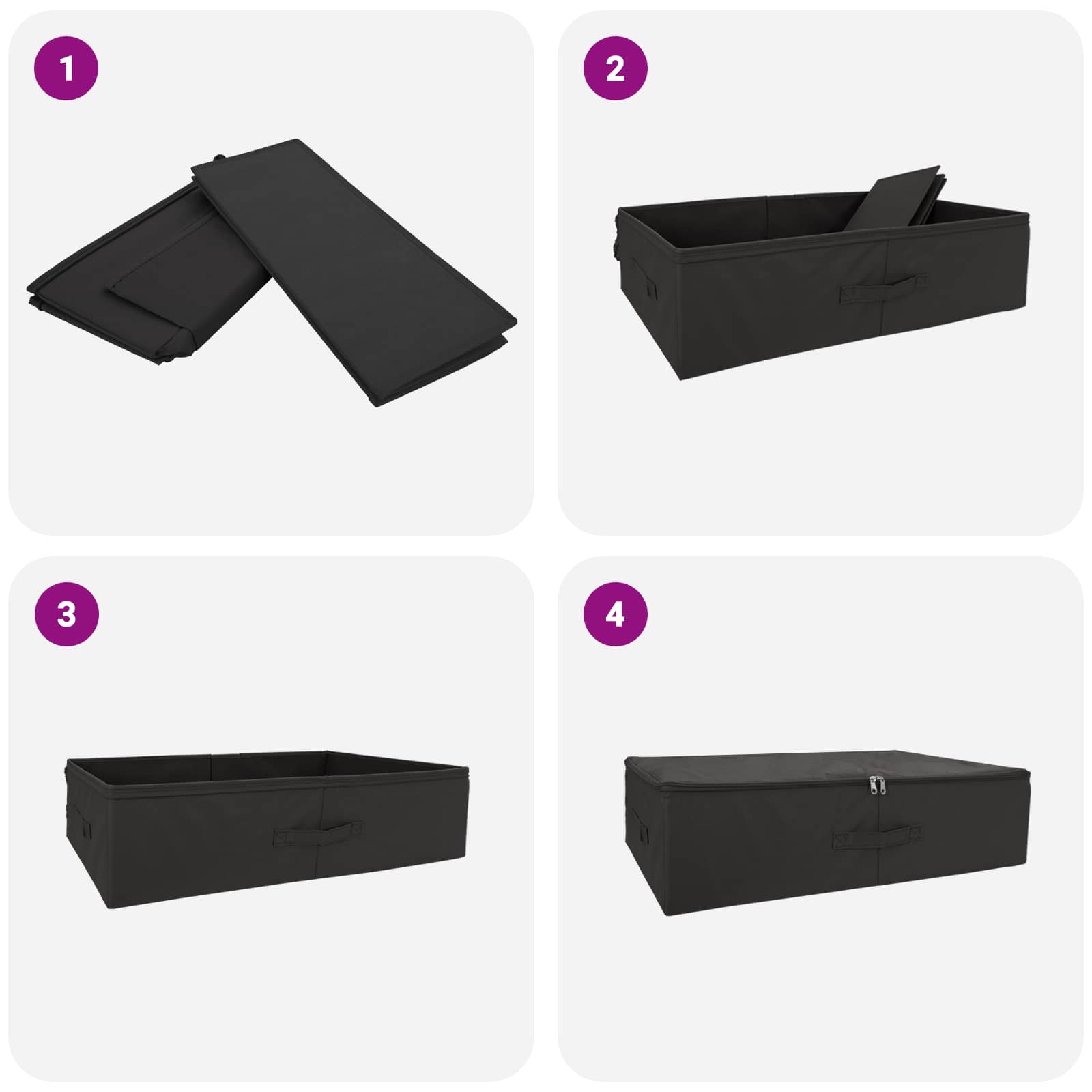 Aufbewahrungsbox 24 pcs Anthrazit 70 x 40 x 18 cm Vliesstoff