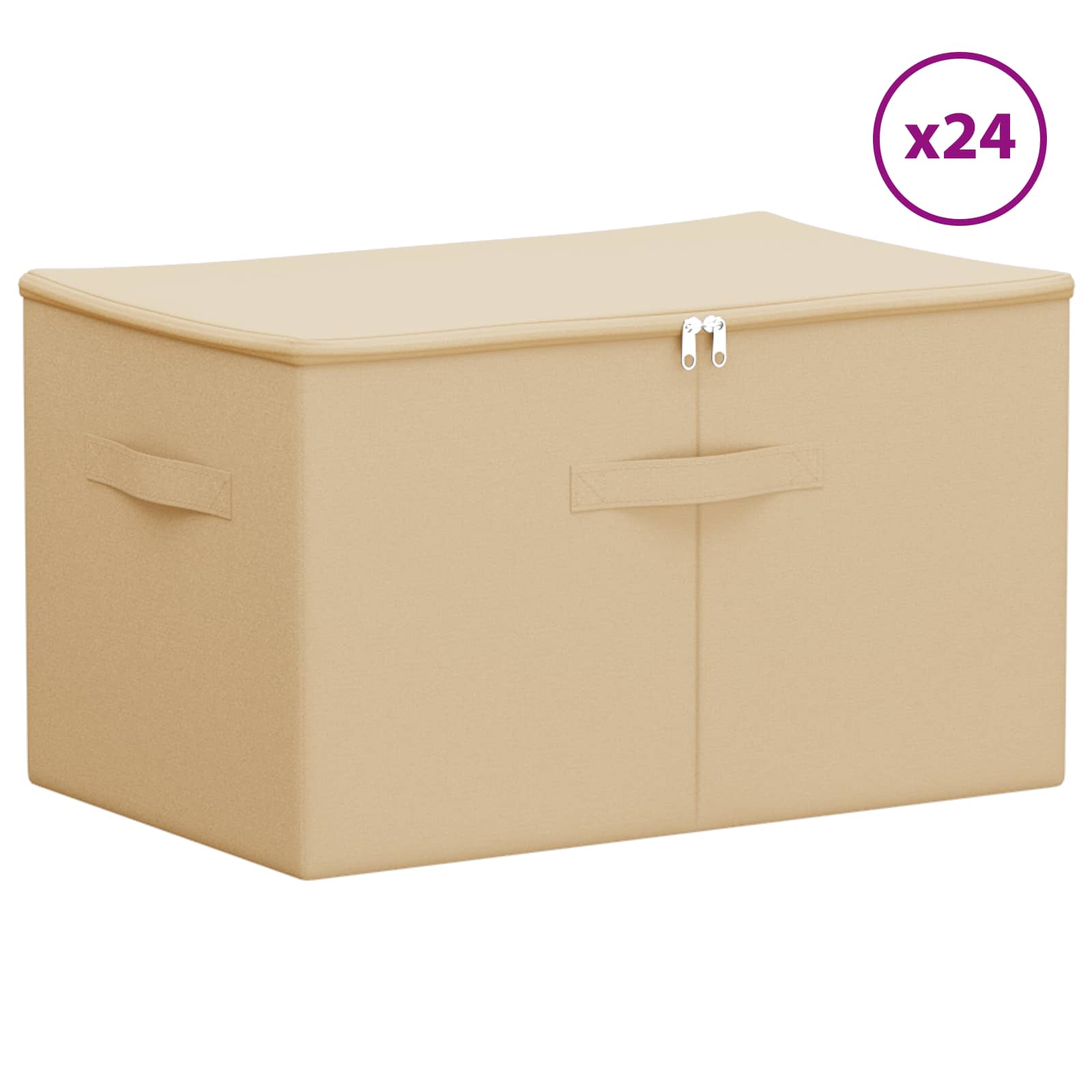 Aufbewahrungsbox 24 pcs Creme 55 x 35 x 32 cm Vliesstoff