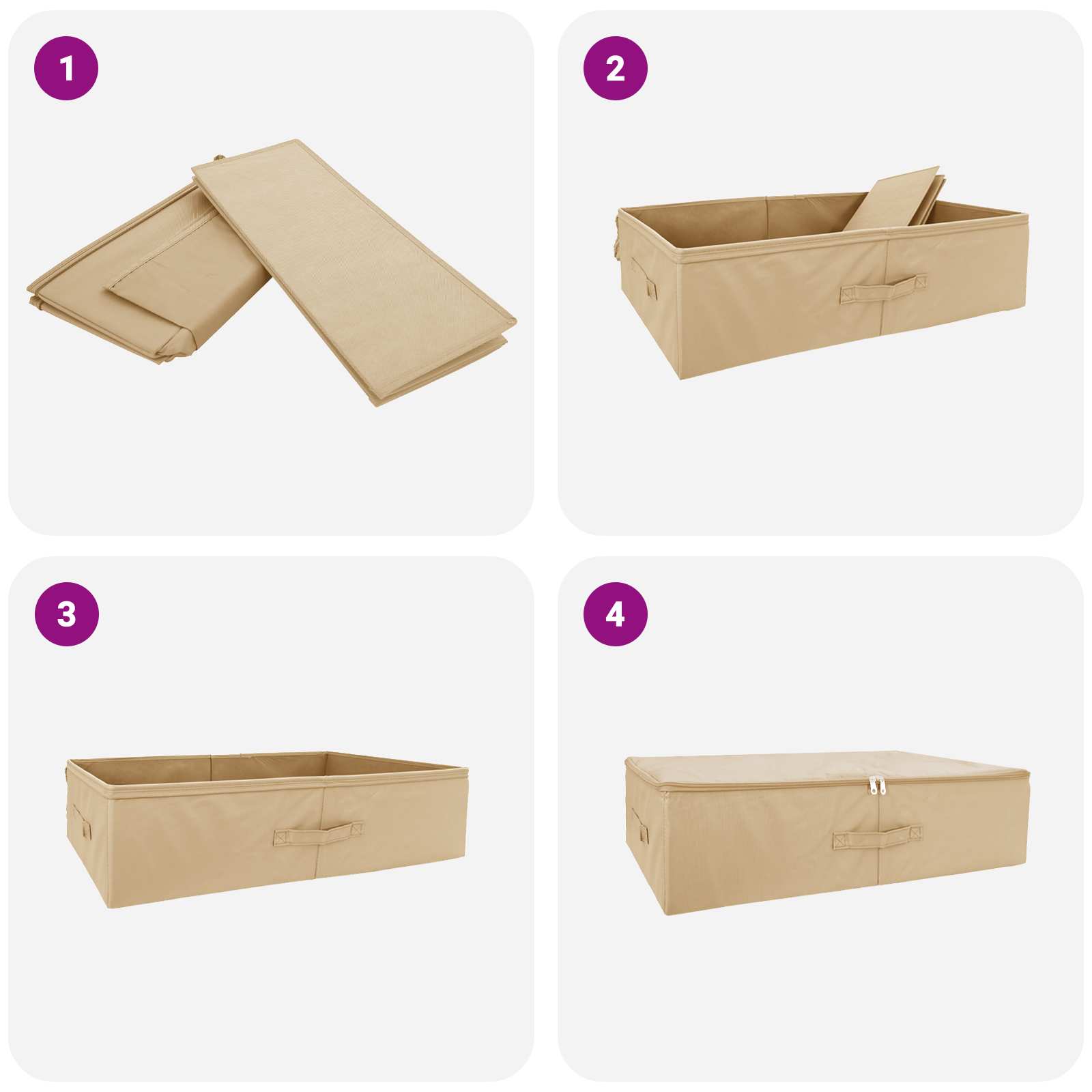 Aufbewahrungsbox 6 pcs Creme 70 x 40 x 18 cm Vliesstoff