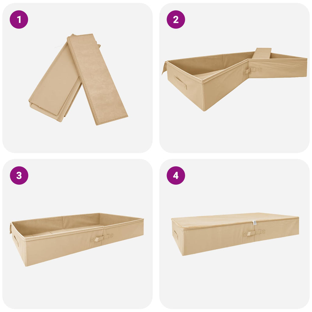 Aufbewahrungsbox 6 pcs Creme 90 x 48 x 15 cm Vliesstoff