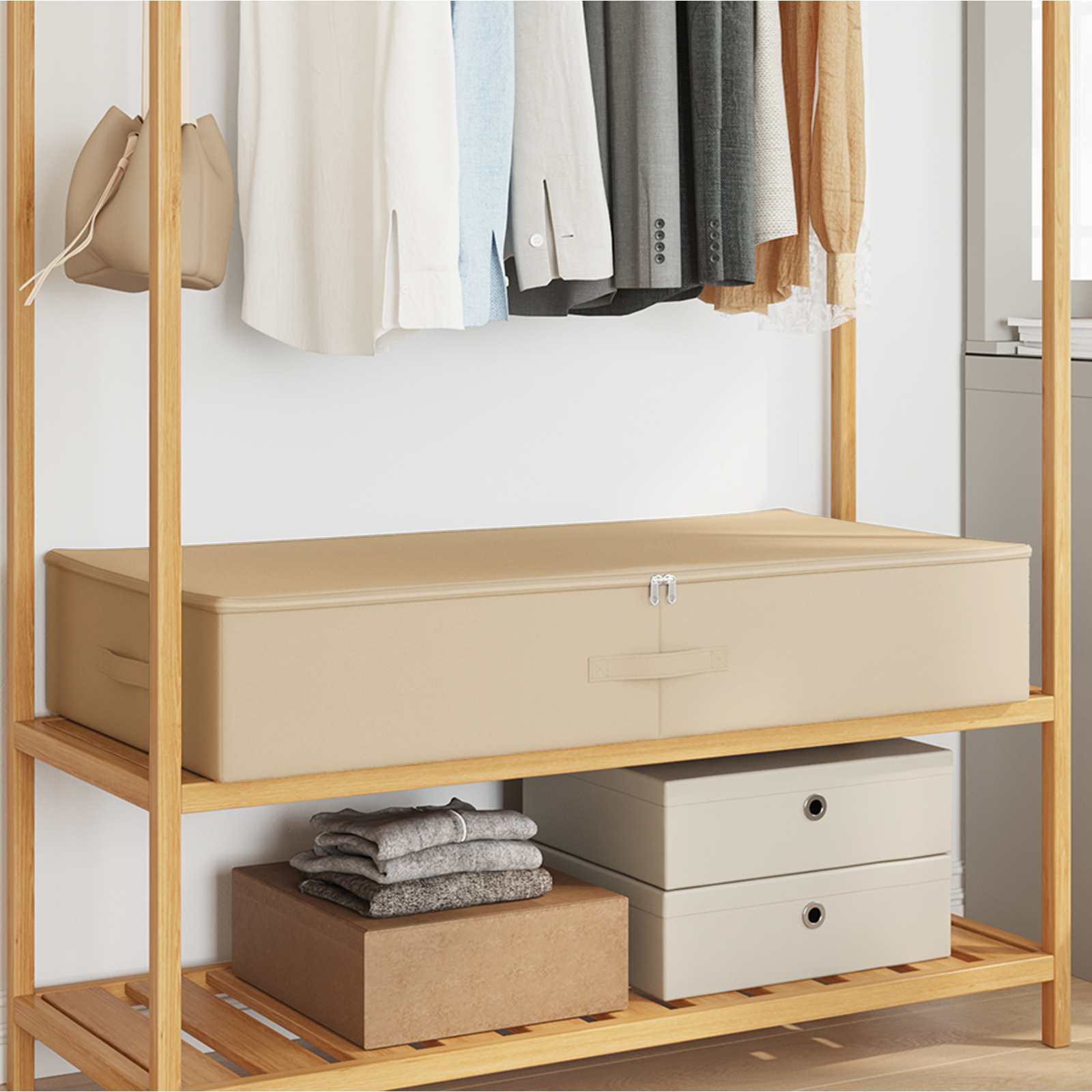 Aufbewahrungsbox 24 pcs Creme 90 x 48 x 15 cm Vliesstoff