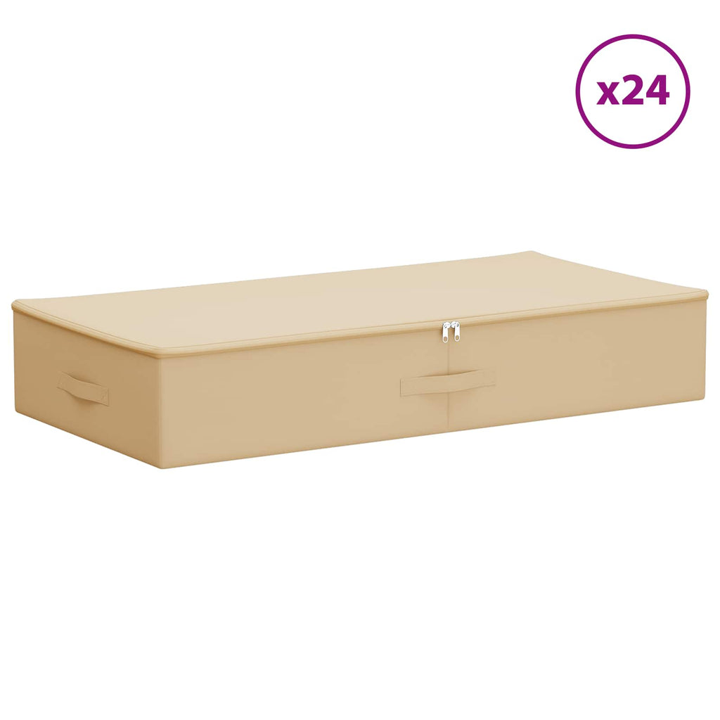 Aufbewahrungsbox 24 pcs Creme 90 x 48 x 15 cm Vliesstoff