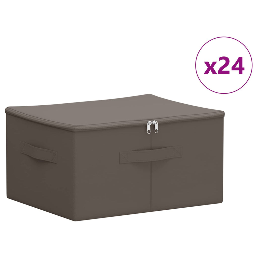 Aufbewahrungsbox 24 pcs Grau 50 x 30 x 25 cm Vliesstoff