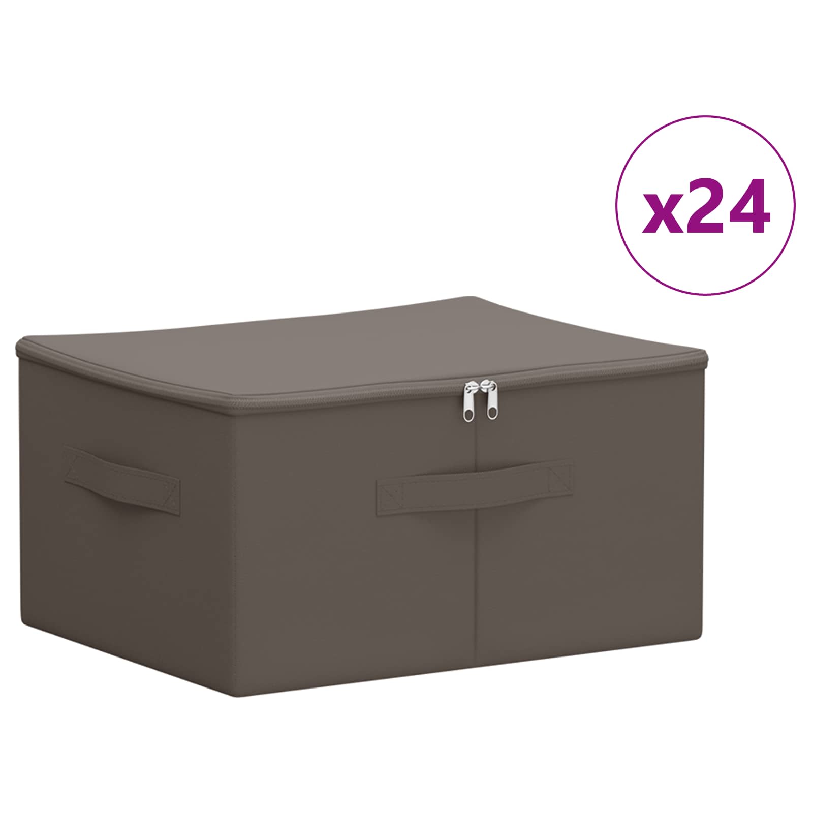 Aufbewahrungsbox 24 pcs Grau 50 x 30 x 25 cm Vliesstoff
