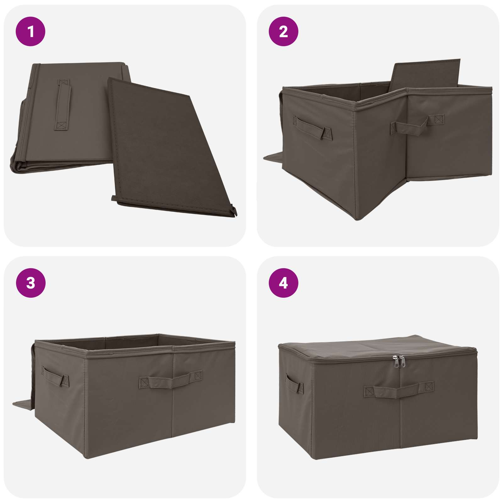 Aufbewahrungsbox 24 pcs Grau 50 x 30 x 25 cm Vliesstoff
