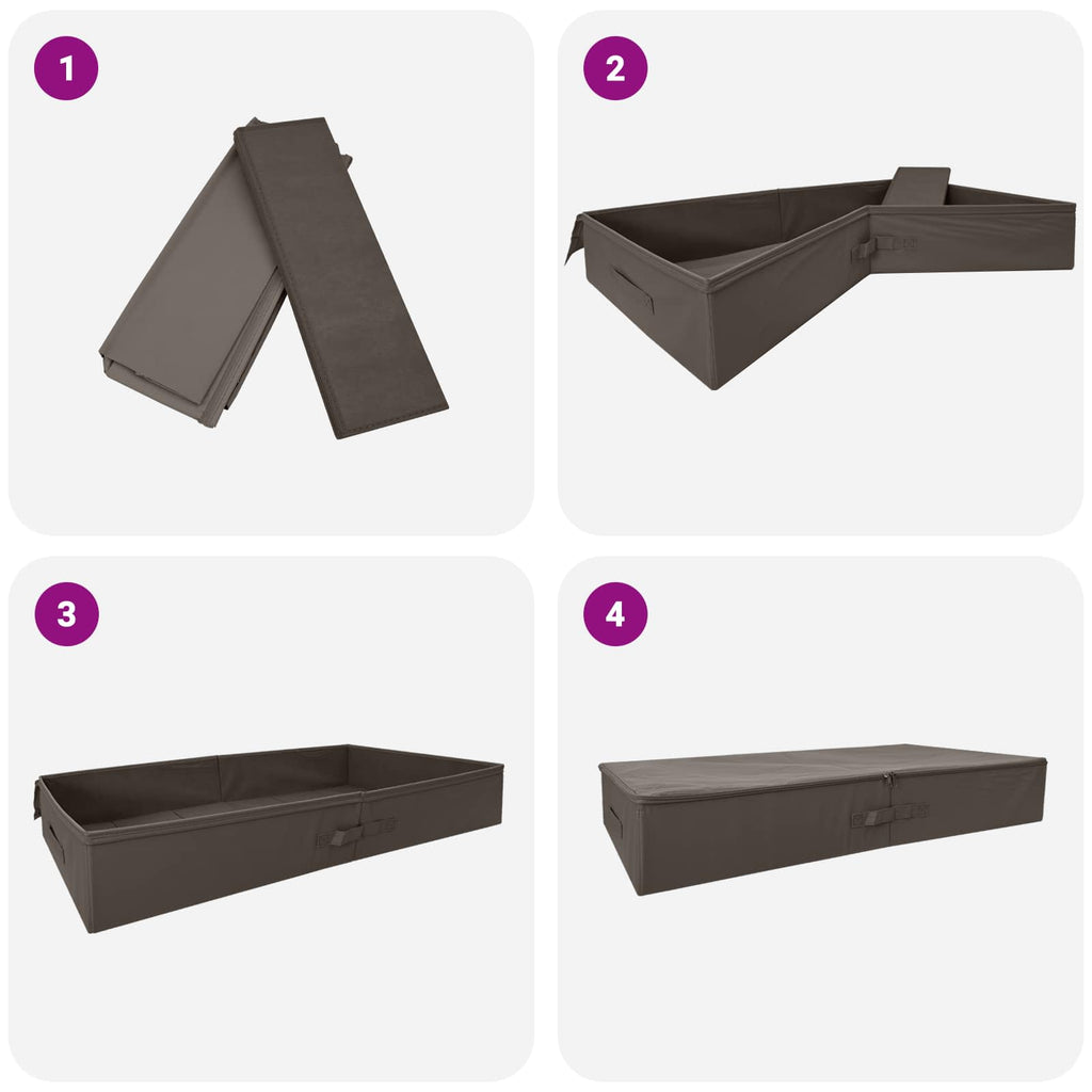 Aufbewahrungsbox 24 pcs Grau 90 x 48 x 15 cm Vliesstoff