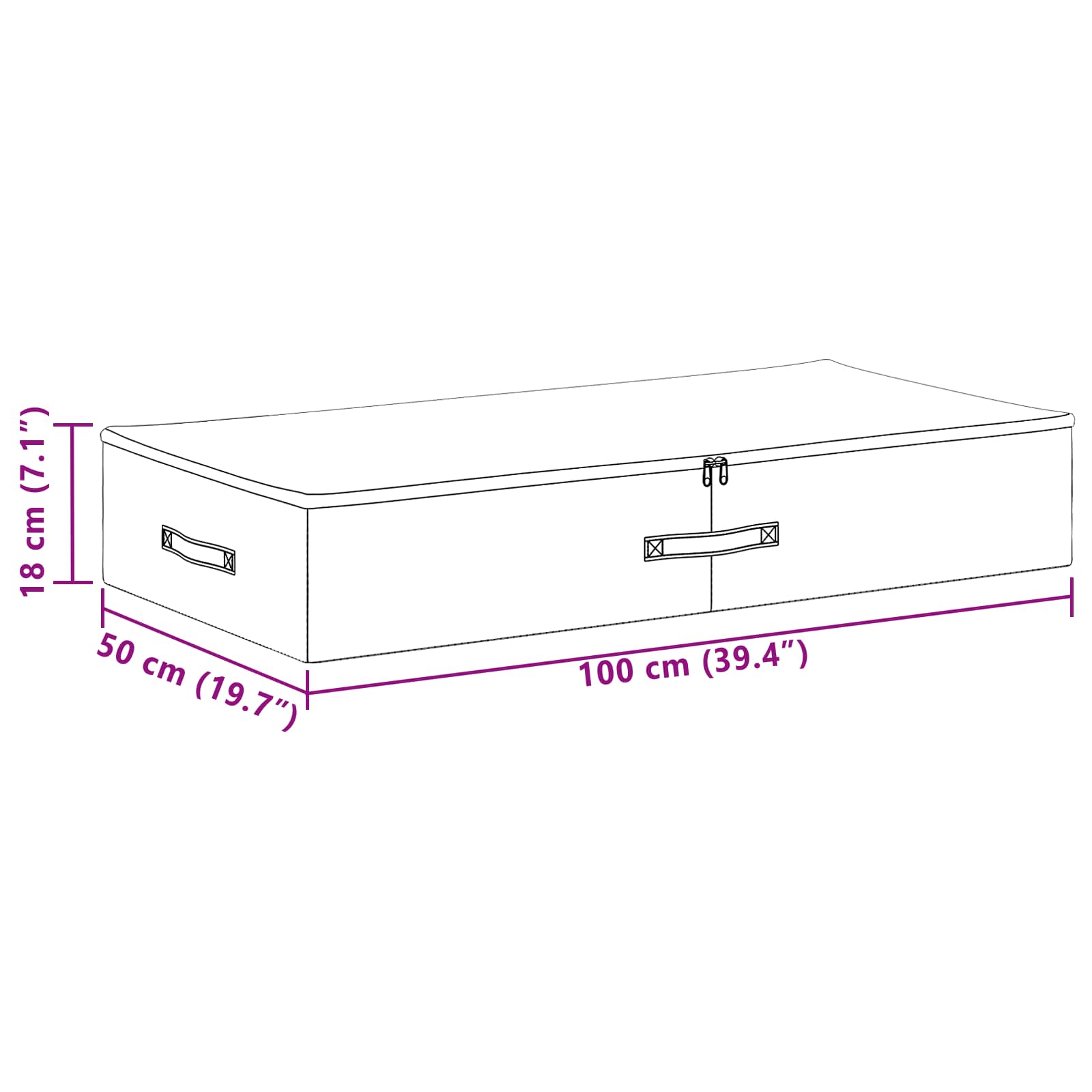 Aufbewahrungsbox 2 pcs Grau 100 x 50 x 18 cm Vliesstoff