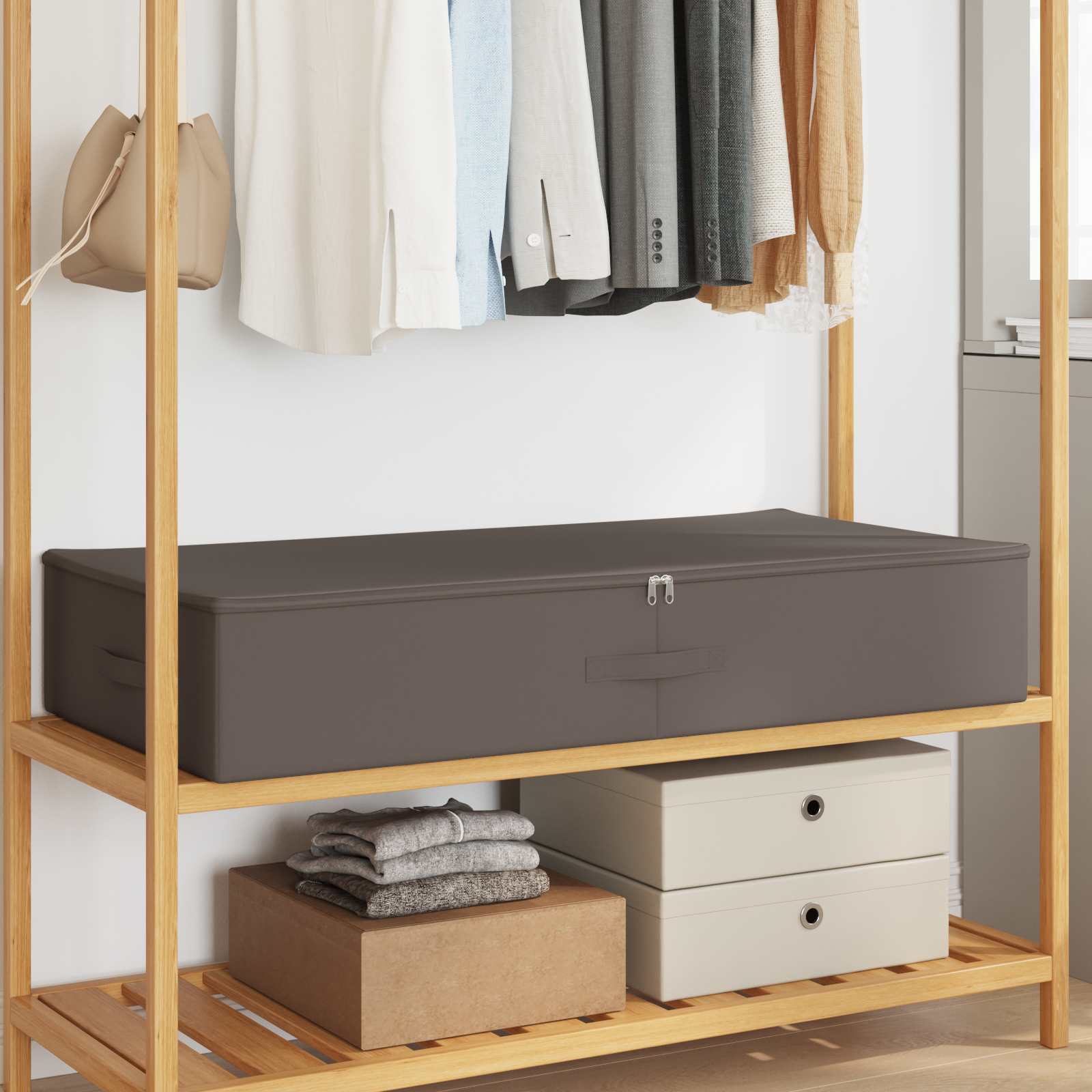 Aufbewahrungsbox 24 pcs Grau 100 x 50 x 18 cm Vliesstoff