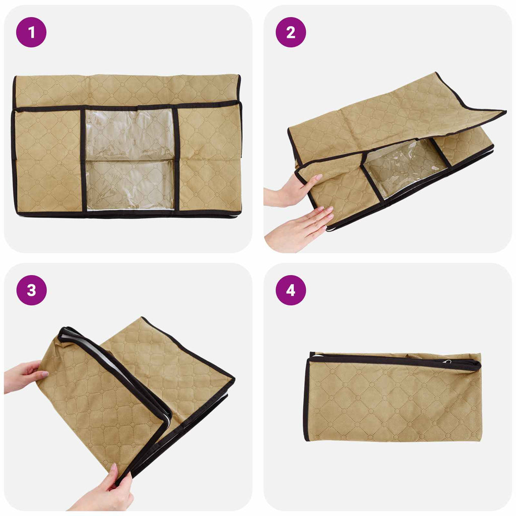 Aufbewahrungsbox mit transparentem Seitenfenster 6 pcs Creme