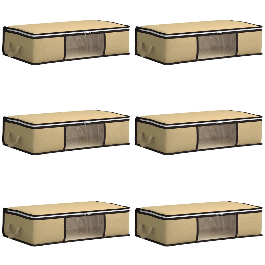 Aufbewahrungsbox mit transparentem Seitenfenster 6 pcs Creme