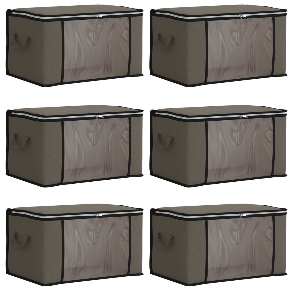 Aufbewahrungsbox mit transparentem Seitenfenster 6 pcs Grau