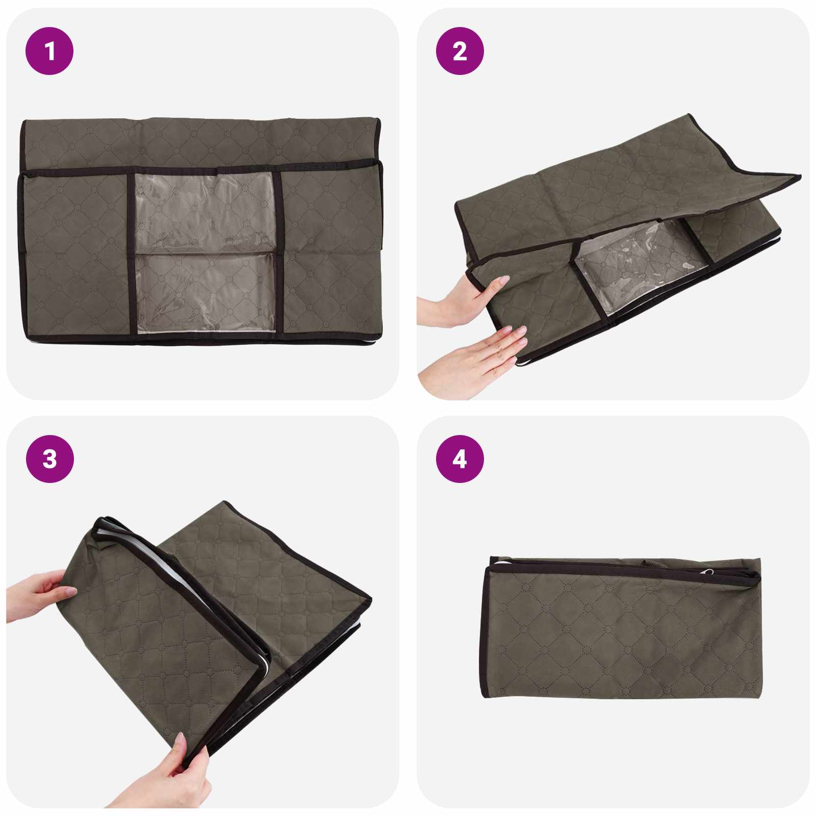 Aufbewahrungsbox mit transparentem Seitenfenster 2 pcs Grau