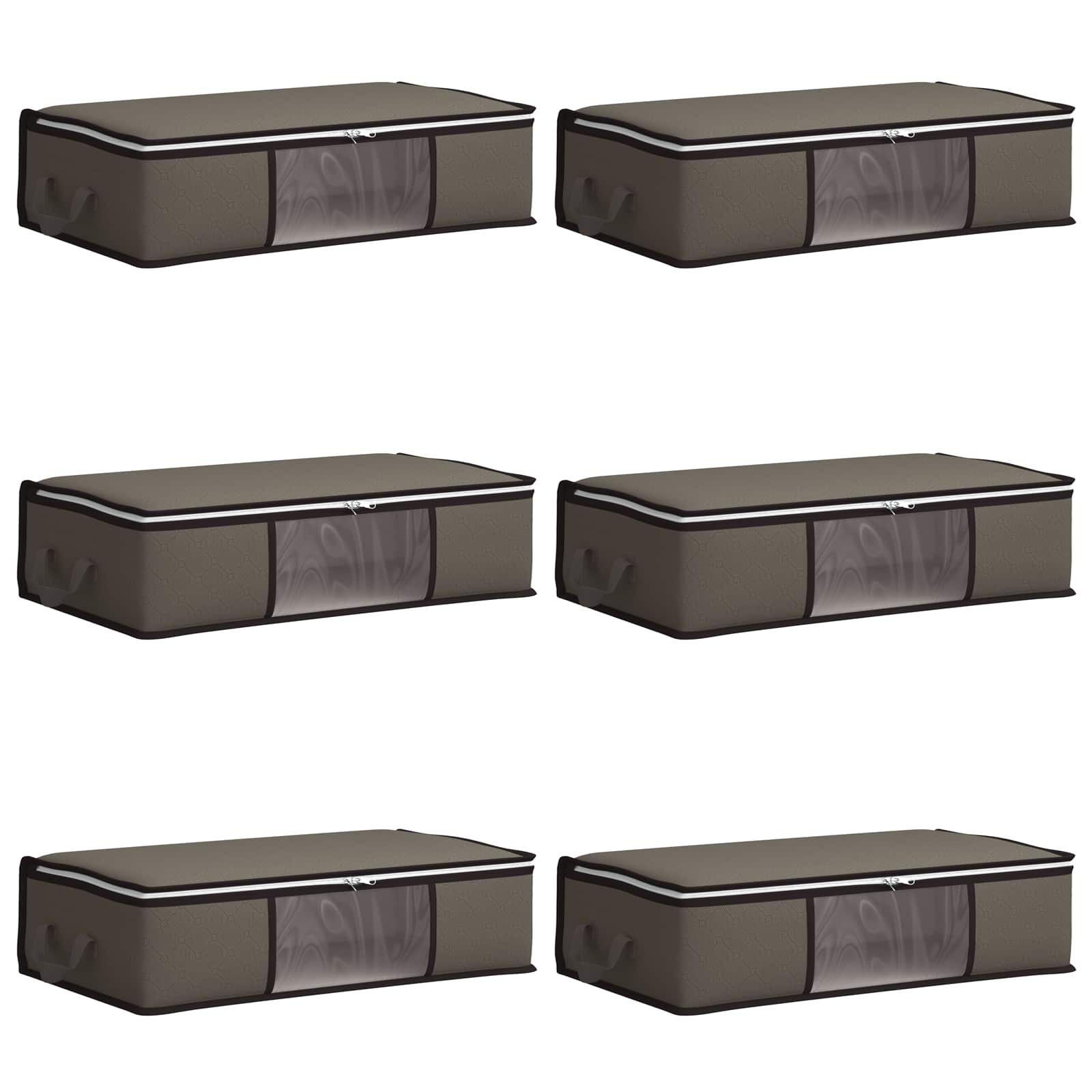 Aufbewahrungsbox mit transparentem Seitenfenster 6 pcs Grau