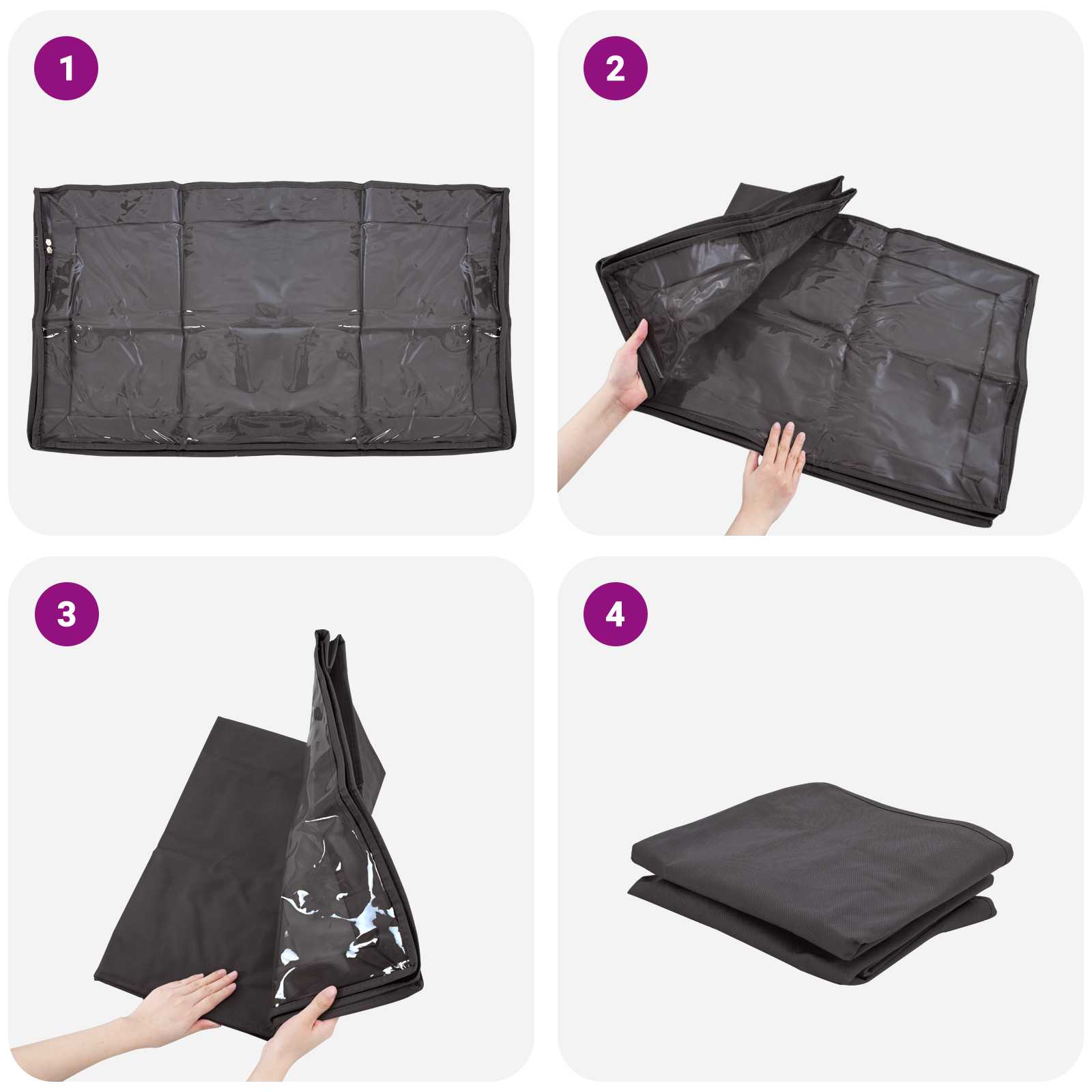 Aufbewahrungsbox mit transparentem Oberfenster 2 pcs Anthrazit