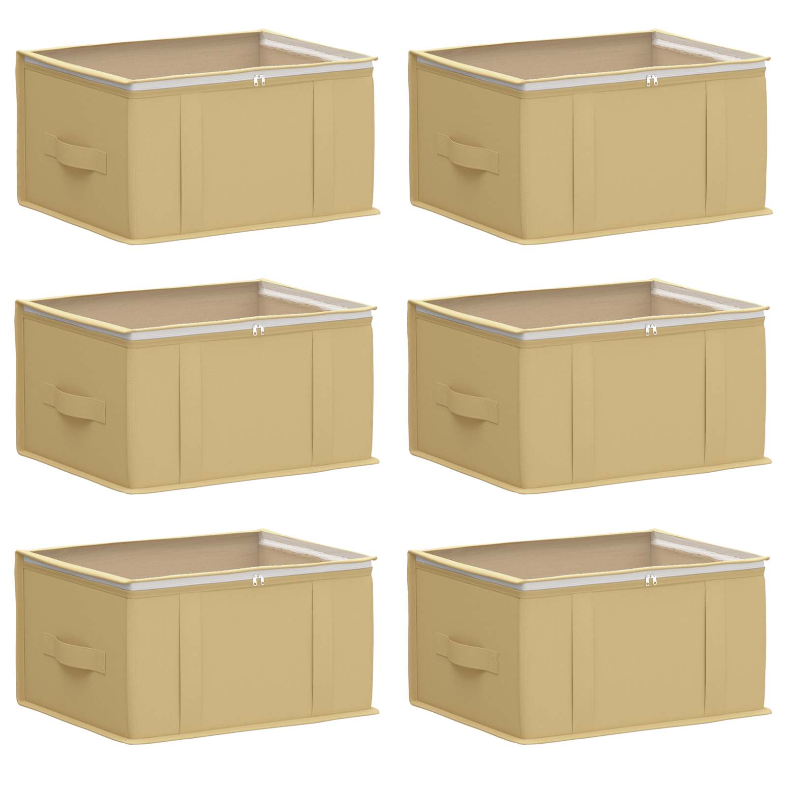 Aufbewahrungsbox mit transparentem Oberfenster 6 pcs Creme