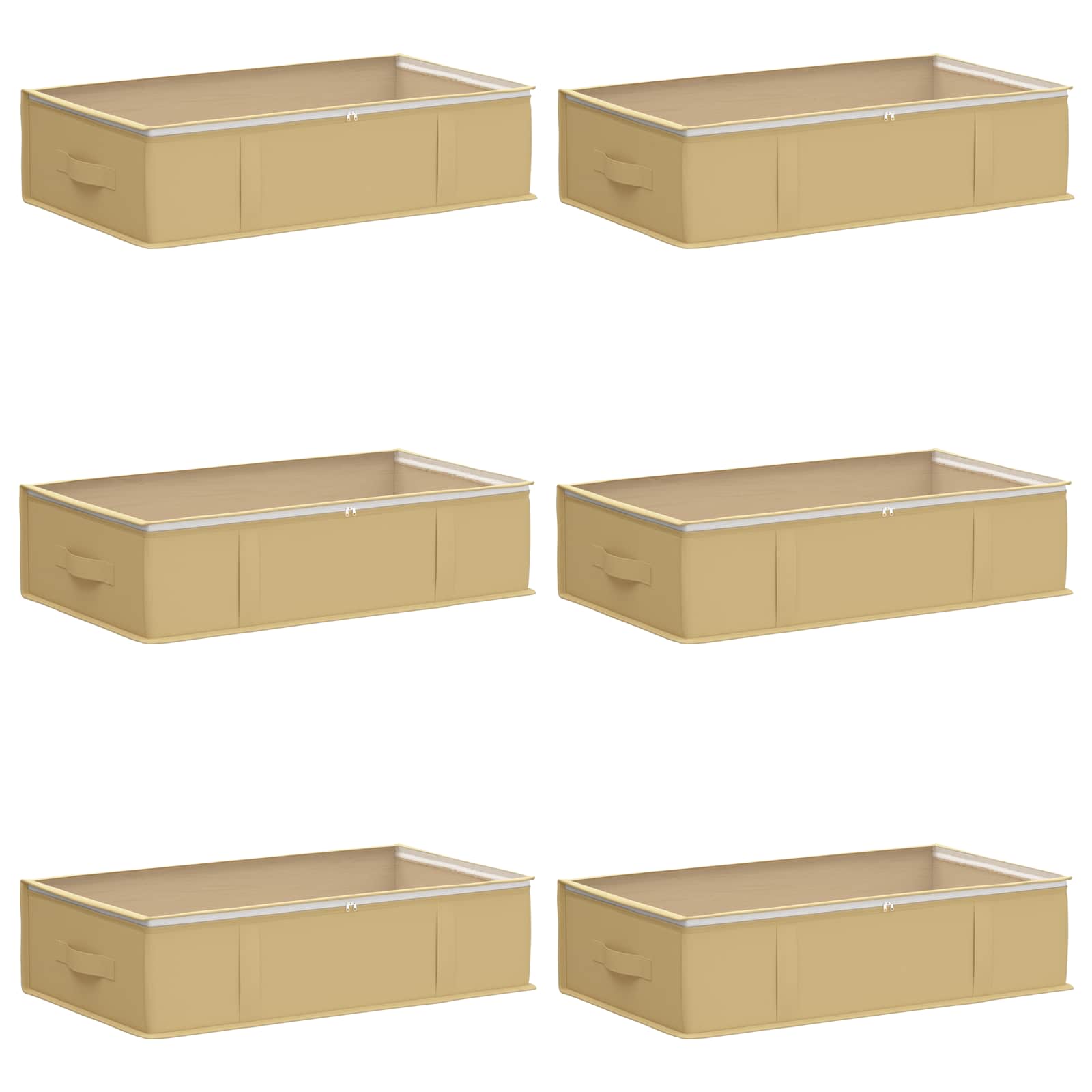 Aufbewahrungsbox mit transparentem Oberfenster 6 pcs Creme