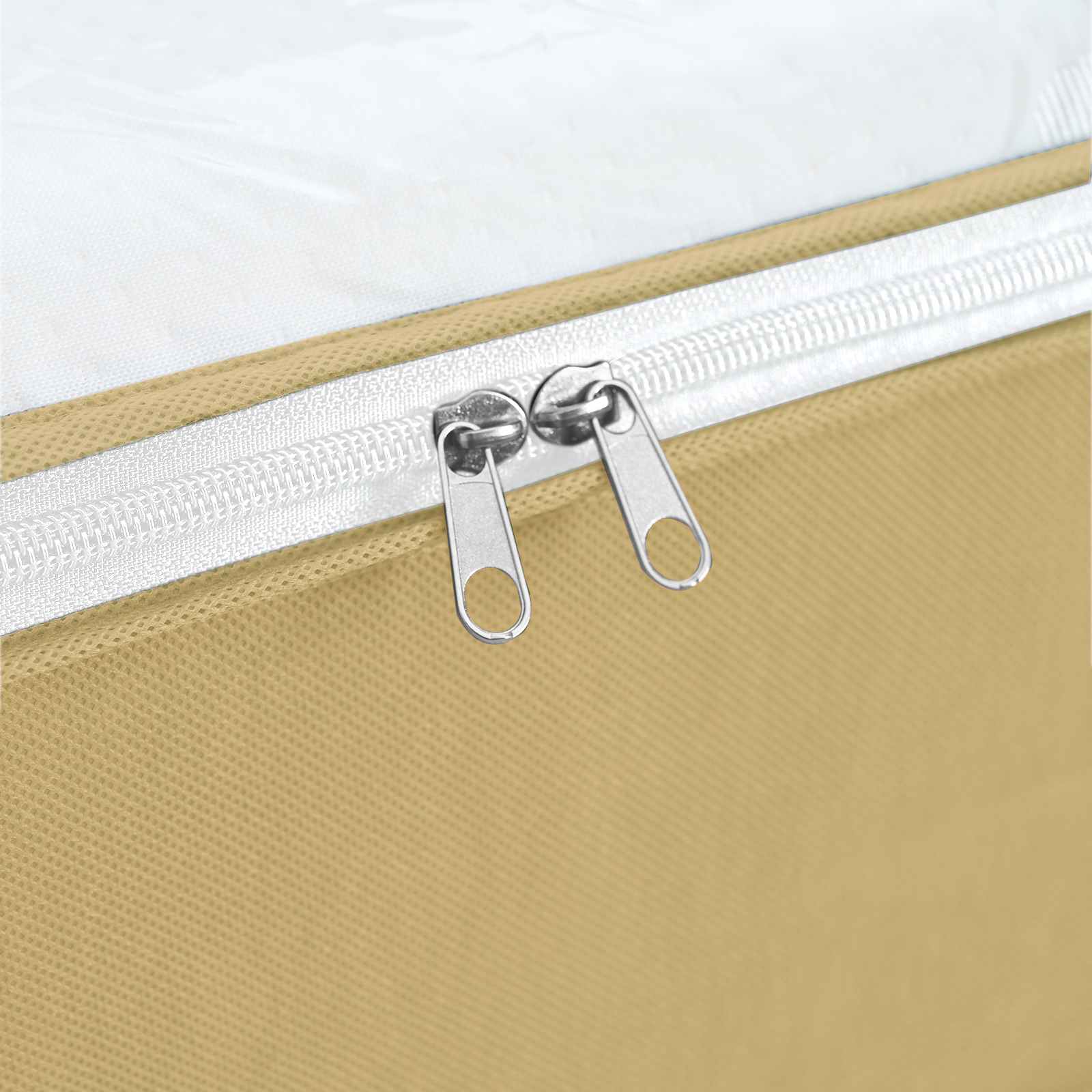 Aufbewahrungsbox mit transparentem Oberfenster 2 pcs Creme