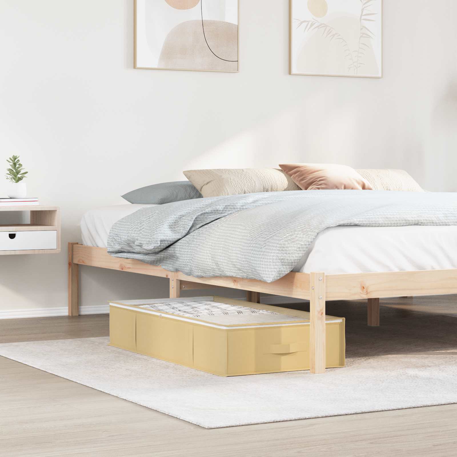Aufbewahrungsbox mit transparentem Oberfenster 2 pcs Creme