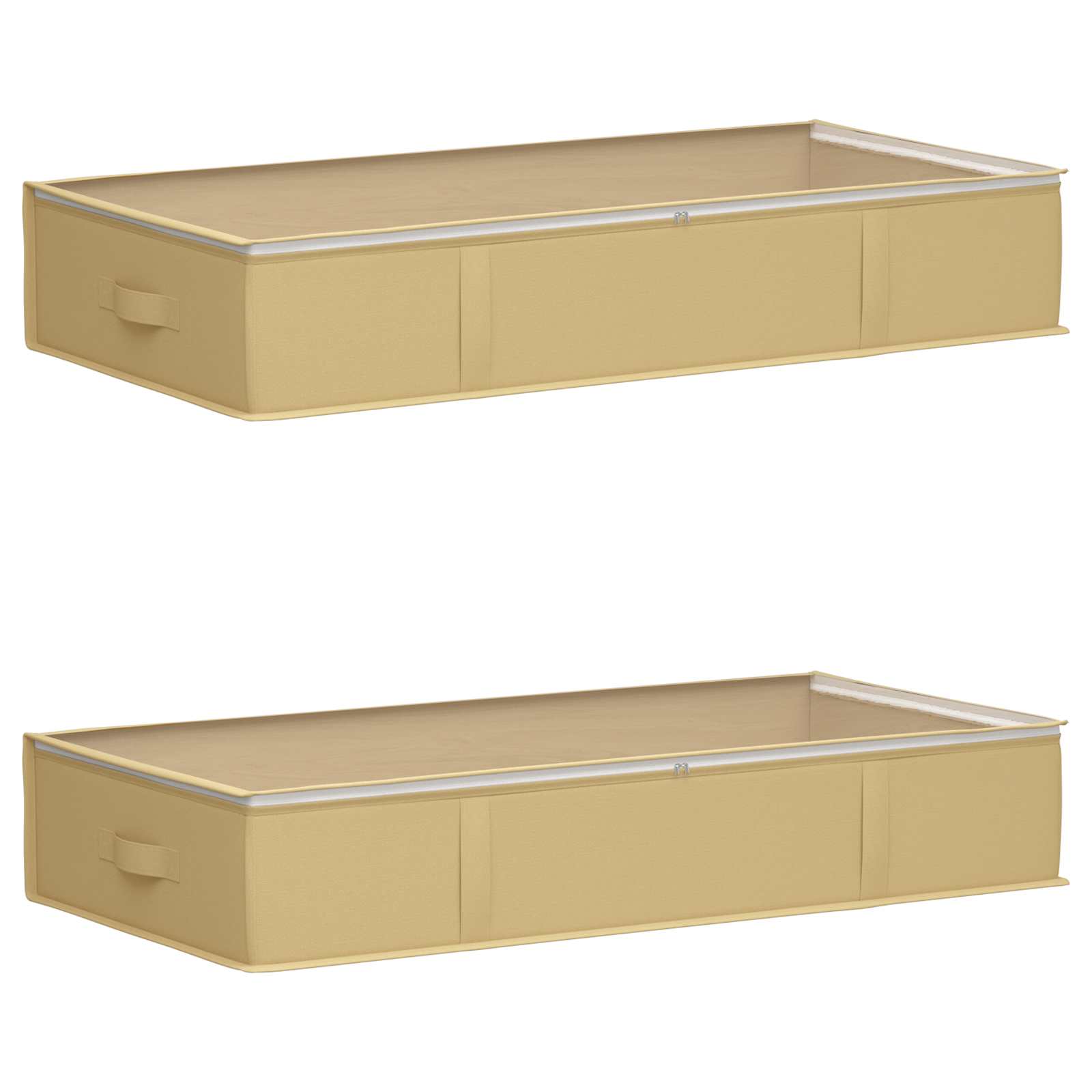 Aufbewahrungsbox mit transparentem Oberfenster 2 pcs Creme