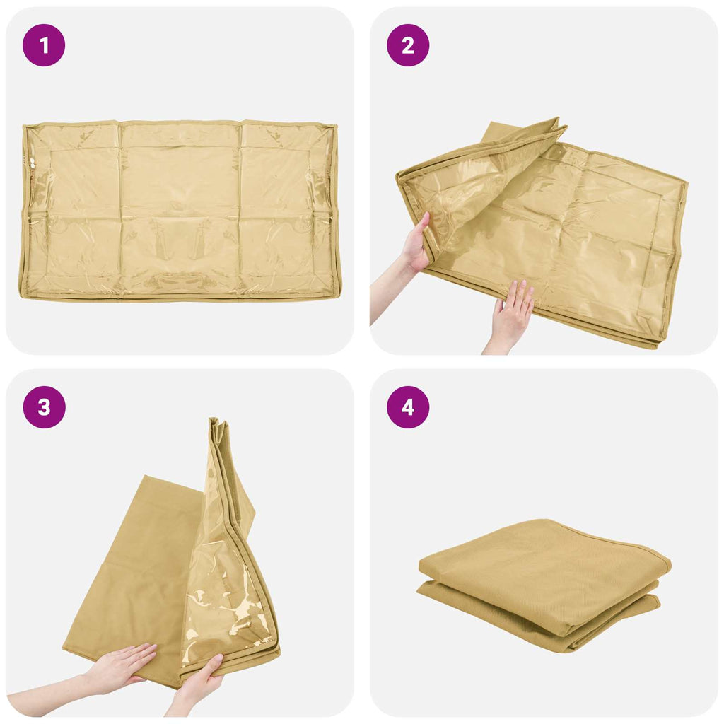 Aufbewahrungsbox mit transparentem Oberfenster 2 pcs Creme