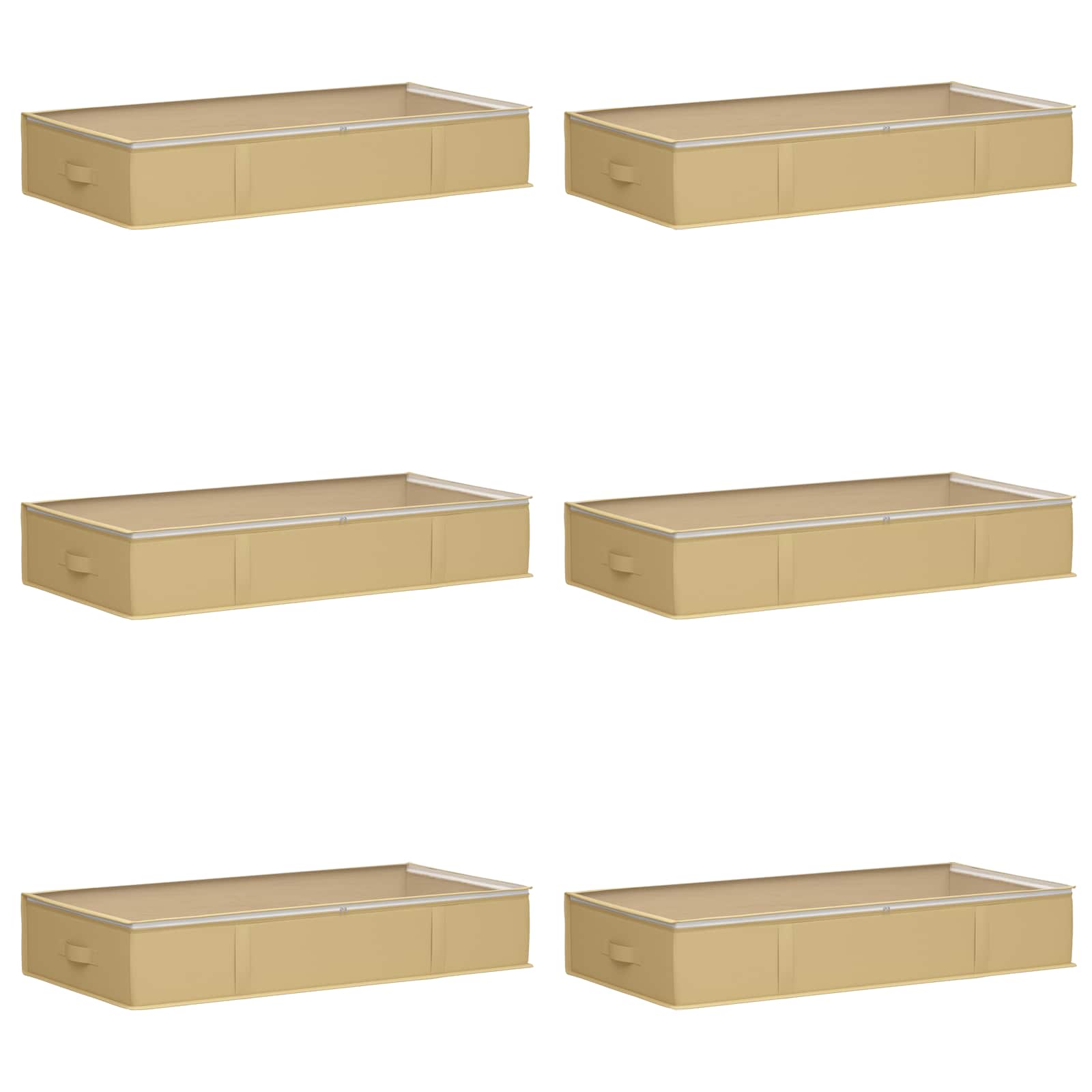 Aufbewahrungsbox mit transparentem Oberfenster 6 pcs Creme
