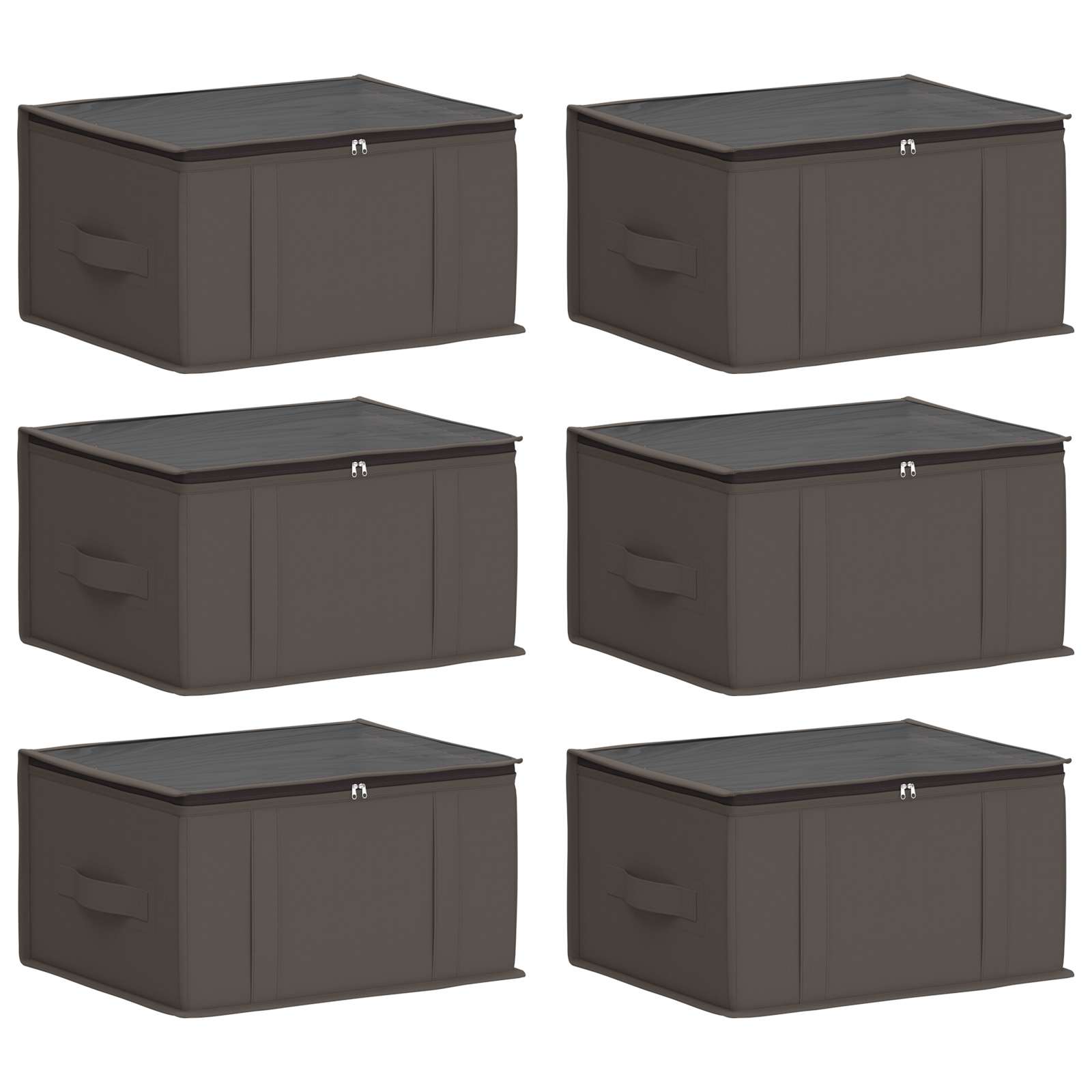 Aufbewahrungsbox mit transparentem Oberfenster 6 pcs Grau